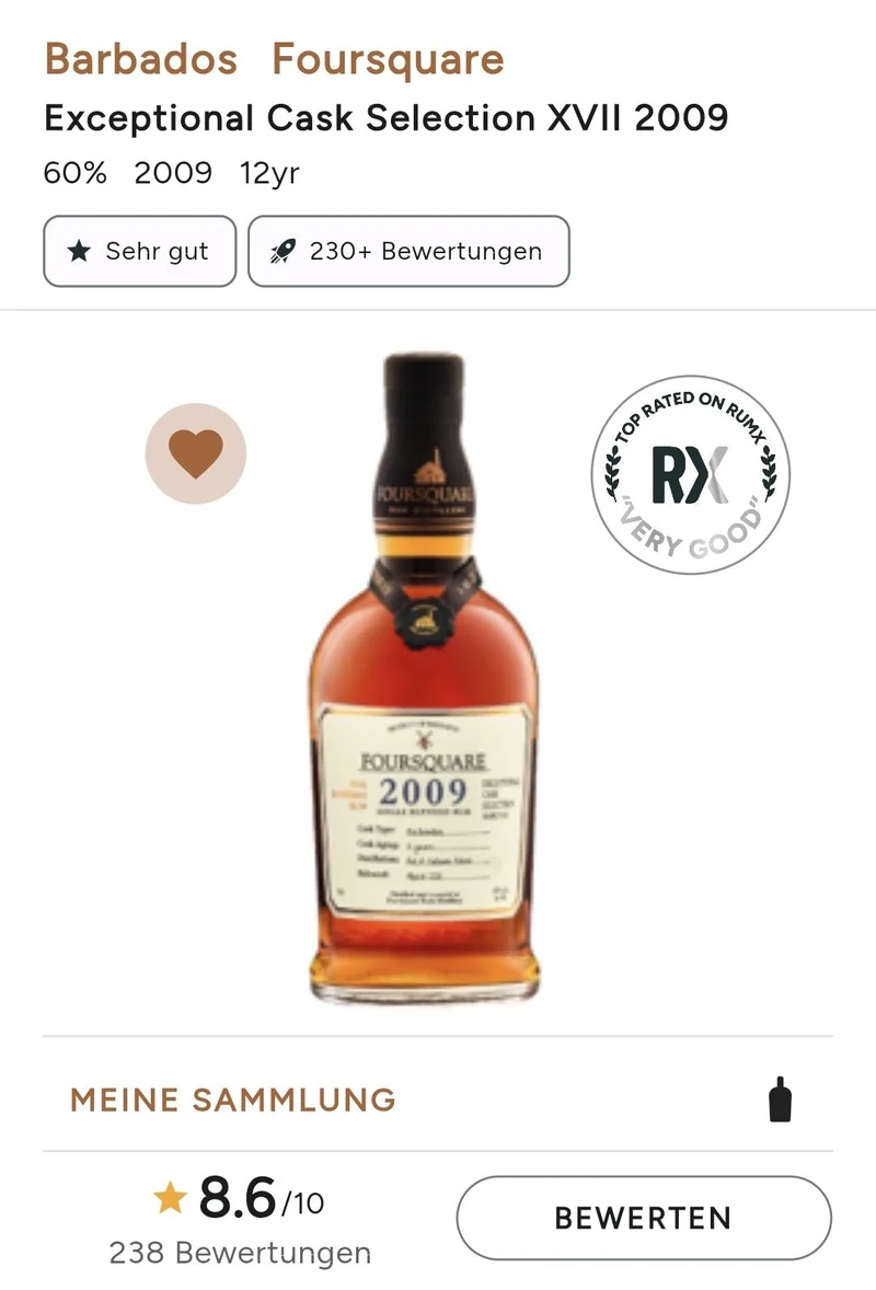 Foursquare 2009 Barbados cask strength #6 60% vol. 0,7l ecs Rum