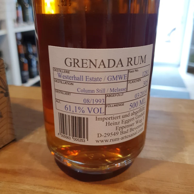 RA Grenada 1993 2019 25y Westerhall Dist. #1281 0,5l 61,1% vol. single cask Rum Artesanal