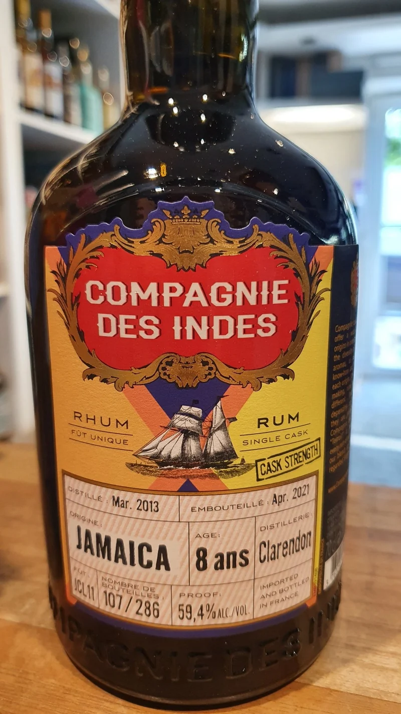 Compagnie des Indes Jamaica Clarendon 2013 2021 8 y 0,7l 59,4%vol cdi Rhum Rum