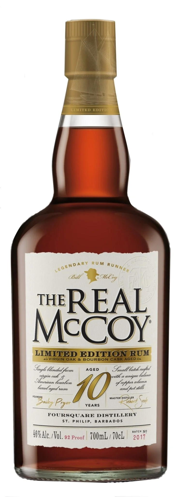X The Real McCoy 10Y Virgin Oak limited Edition Rum 46%vol. 0,7l Barbados Foursquare Distillery