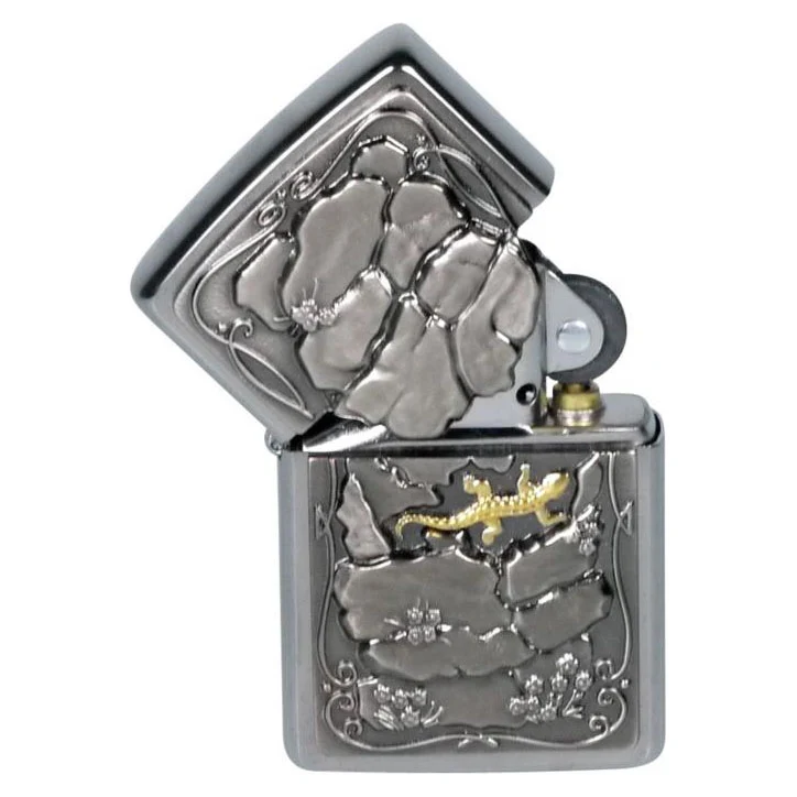 Zippo chrom gebürstet Lizzard Trick 254844