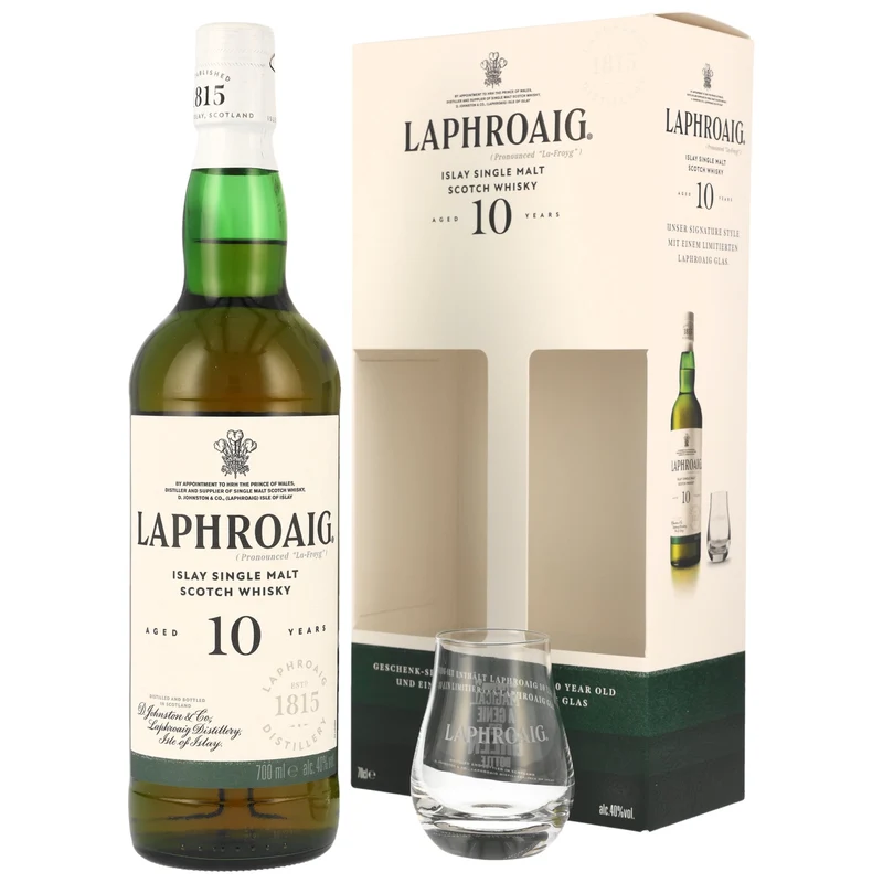 LAPHROAIG - 10 Jahre Geschenkset mit Glas - 40% Vol.