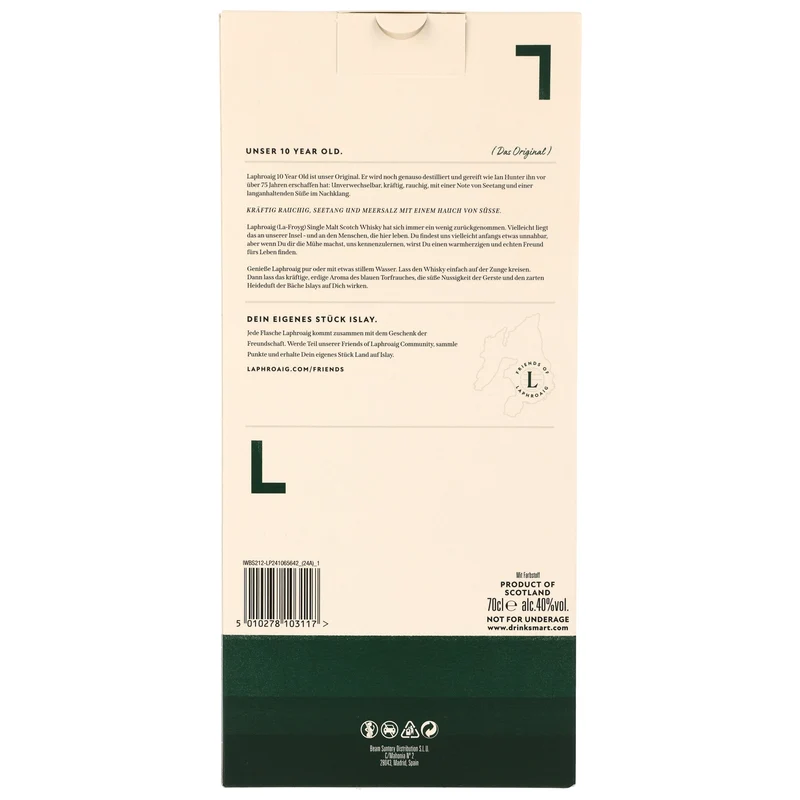 LAPHROAIG - 10 Jahre Geschenkset mit Glas - 40% Vol.