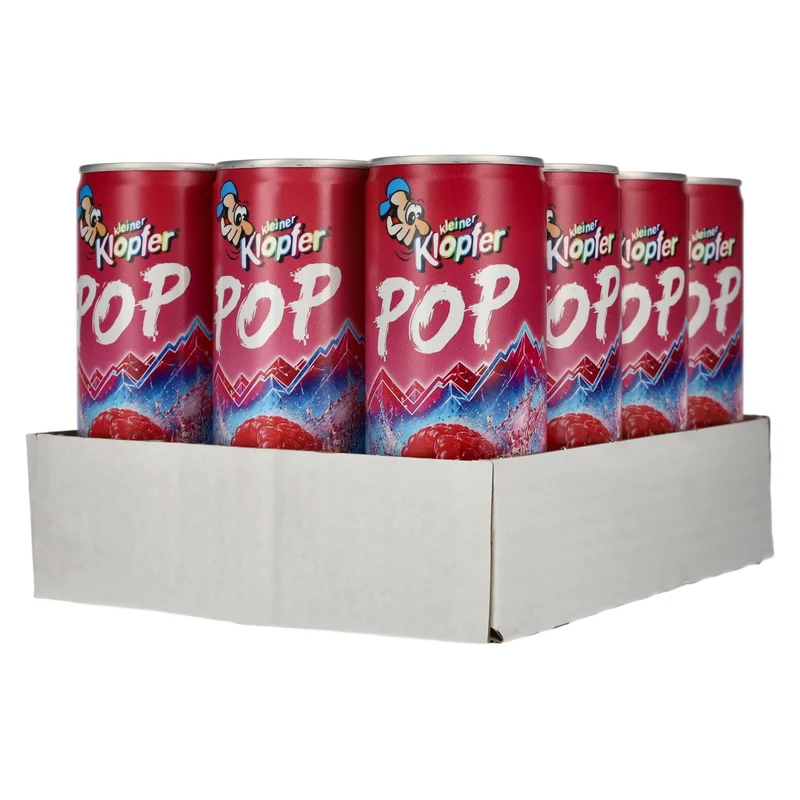 Kleiner Klopfer POP Skiwasser Vodka Himbeere 4% Vol. 12x0,25l Dosen Pfand