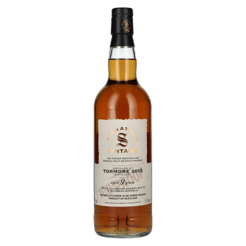 Signatory Vintage 100 Proof Edition TORMORE 9 Years Old Single Malt #45 2015 57,1% Vol. 0,7l