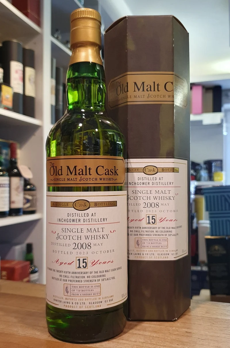 Inchgower 2008 2024 sherry butt cask OMC 0,7l 50 %vol. Hunter Laing alt old malt cask Whisky
