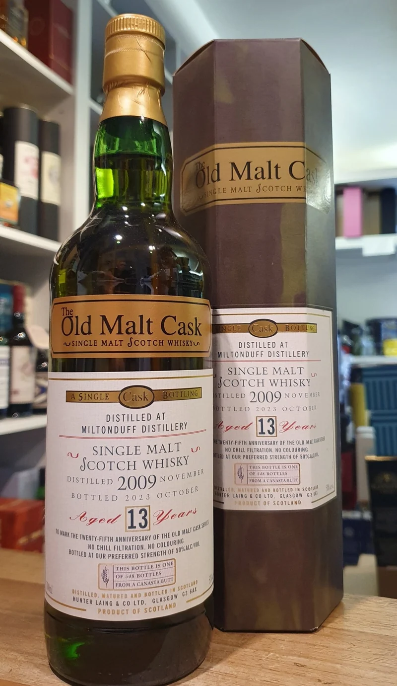X Miltonduff single cask 2009 2023 Canasta Butt 13Y OMC 50% vol. 0,7l old malt cask Whisky Hunter Laing #hl alt