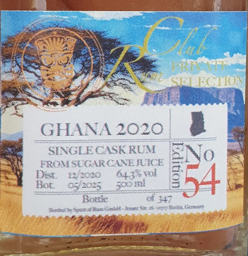 Rumclub Ed. 54 Ghana 2020 2025 Private Sel. Edition 0,5l 64,3 %vol Rum club
