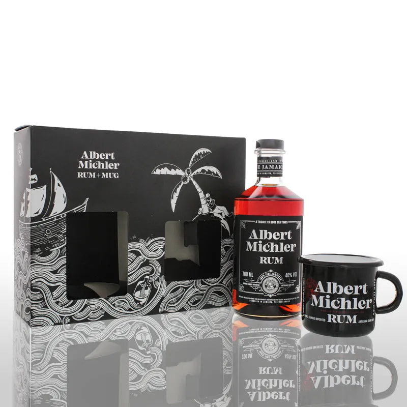 Albert Michler's Jamaican Artisanal Dark Rum 40% 0,7L inkl. Tin Cup black – Geschenkset