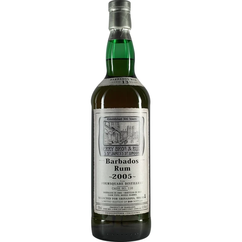 Berry Bros & Rudd Barbados Rum Four Square 13 Years for Shinanoya
