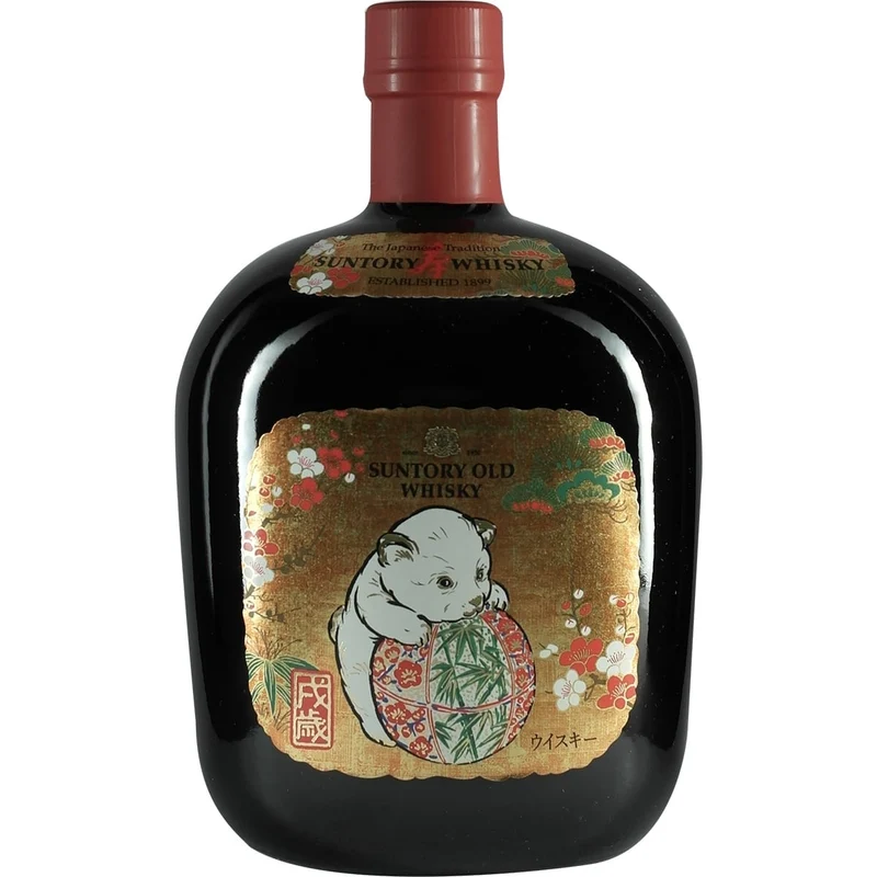 Suntory Old Whisky Zodiac Sternzeichen Flasche Dog Hund 2018