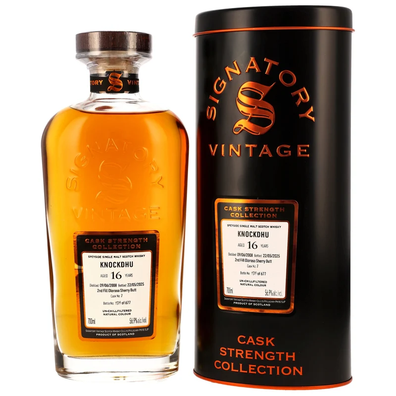 KNOCKDHU - 2008/2025 16 Jahre - Sig CS 2nd Fill Oloroso Sherry Butt #7 - 56,9% Vol.