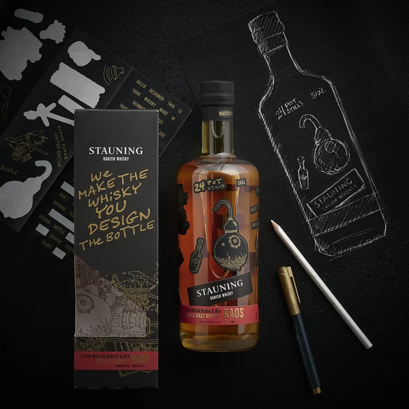 2 Stauning KAOS Design Edition + 2 KOSTENLOSE Stauning Whiskyglas