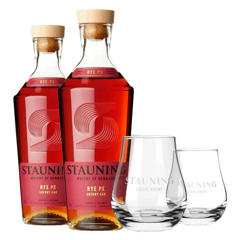 2 Stauning RYE PX + 2 KOSTENLOSE Stauning Whiskyglas
