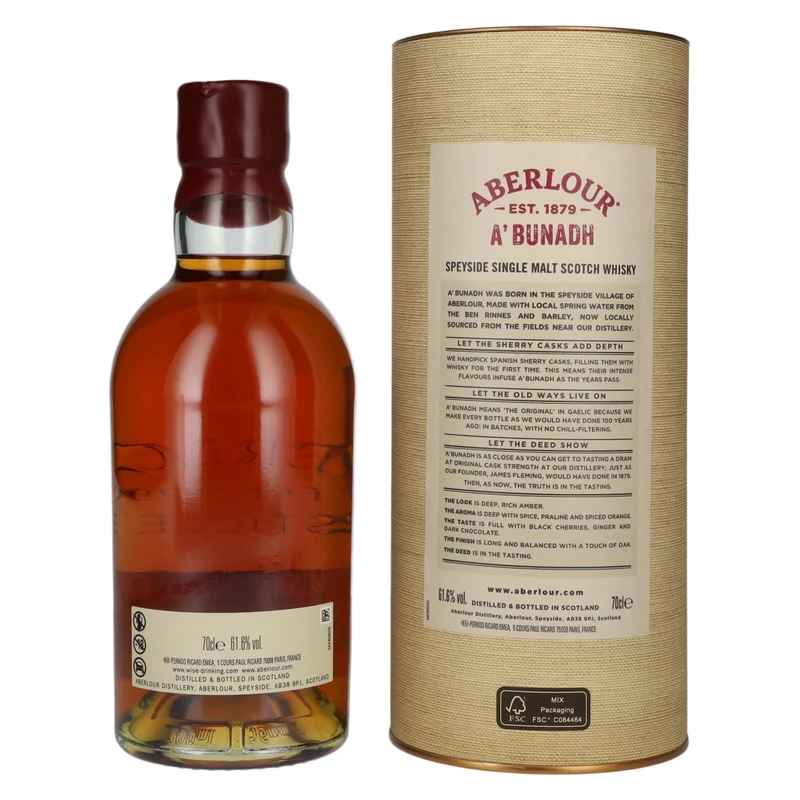 Aberlour A'BUNADH Original Cask Strength Batch No. 81 61,6% Vol. 0,7l in Geschenkbox