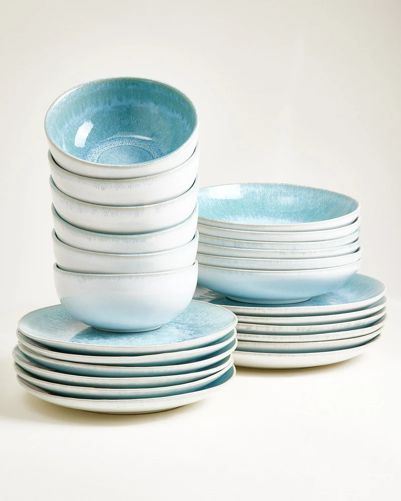 Alcachofra Geschirr-Set grünblau 24-teilig