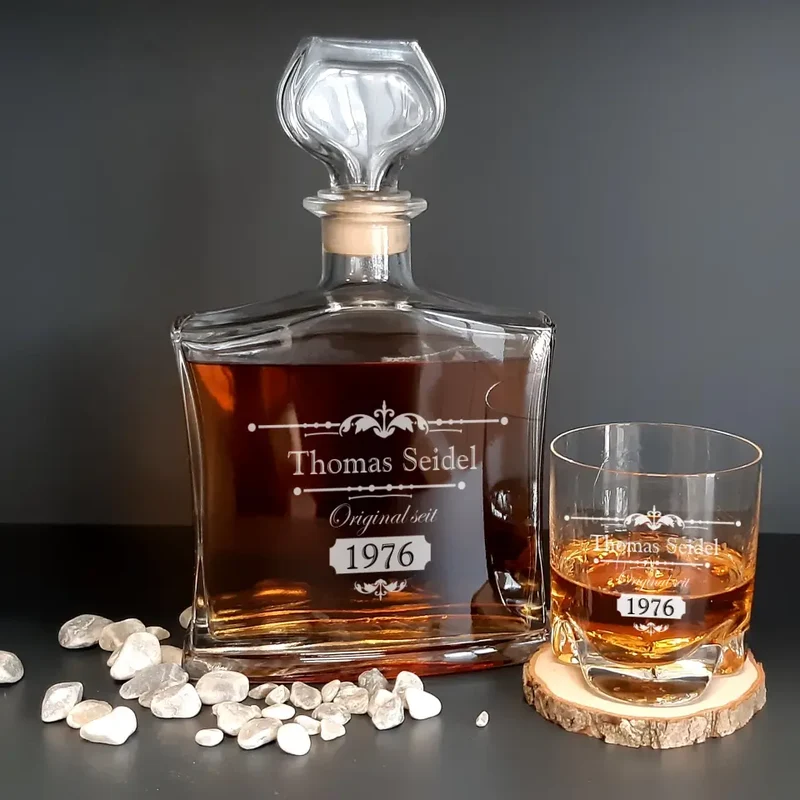 Whiskykaraffe mit Gravur deines Namen, Spruch und Jahr - tolle Geschenkidee