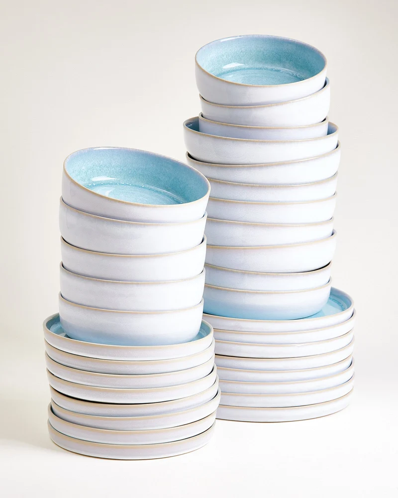 Cordoama Geschirr-Set modern aqua 32-teilig