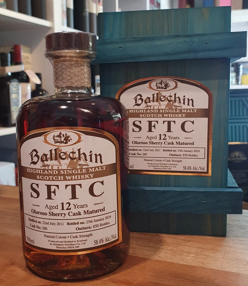 X Ballechin SFTC 2011 2024 12y oloroso 0,5l Fl 58,4%vol. Highland whisky #260 Holz box