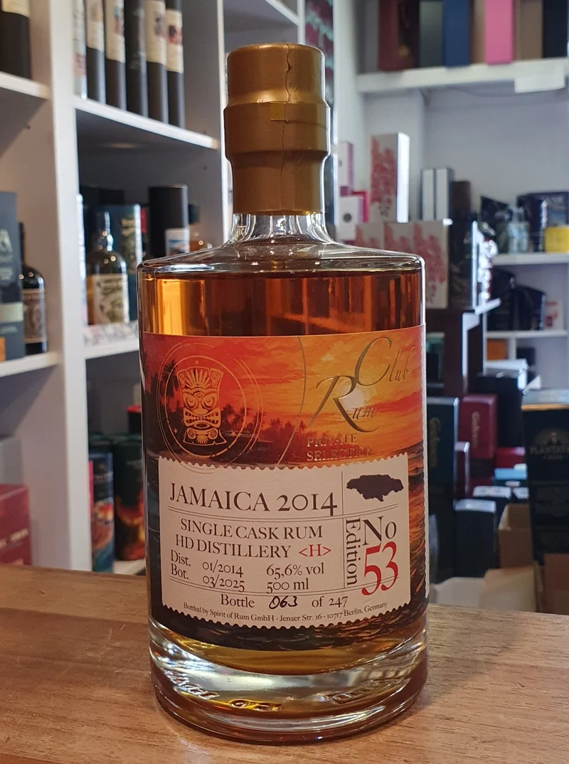 Rumclub Ed. 53 Hampden HD 2014 Jamaica 65,6 % vol. 0,5l Single cask Rum club Jamaika