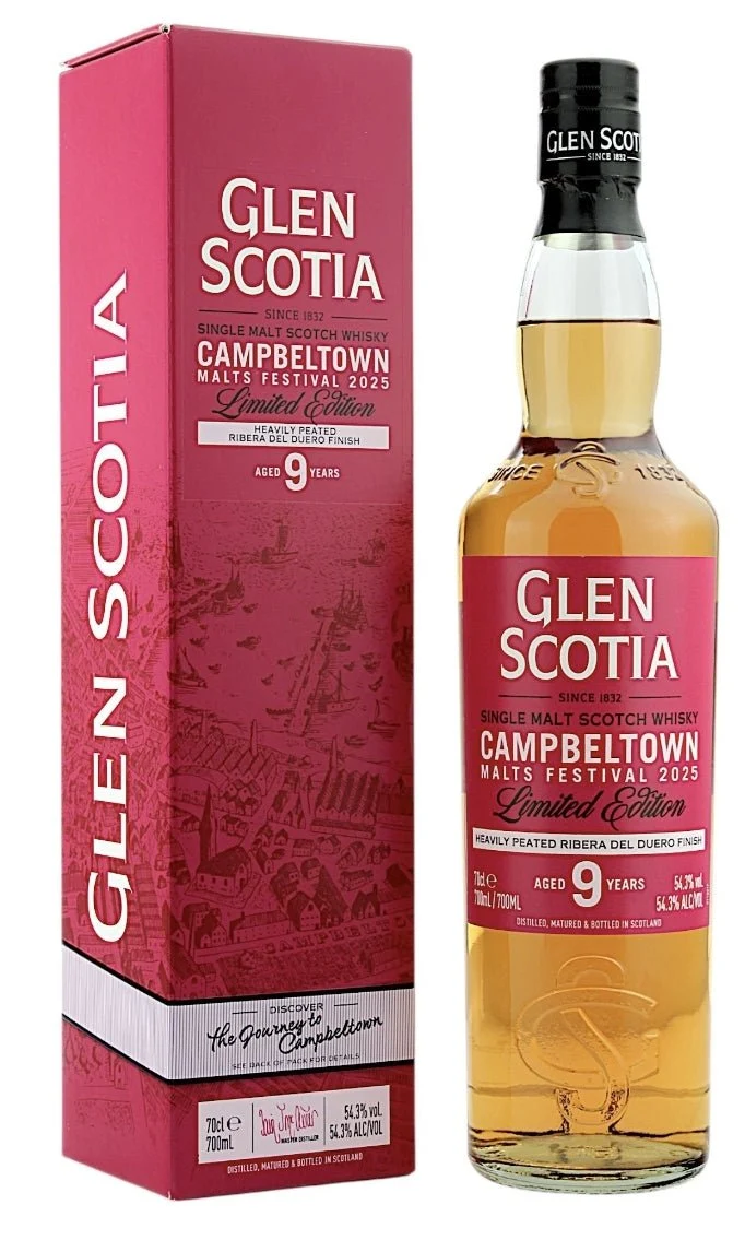 Glen Scotia 9 y Festival 2025 Heavily Peated Ribera Del Duero cask 0,7l 54,3 % vol. Whisky Campbeltown pink