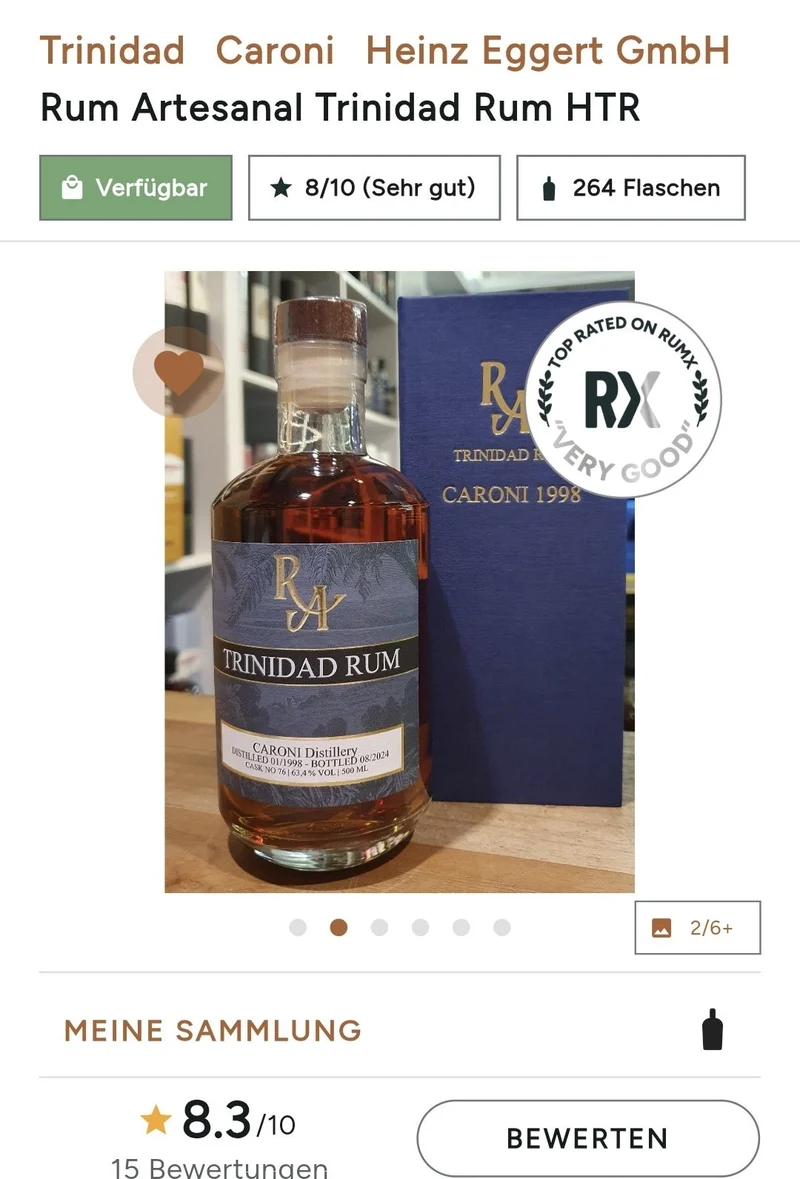 RA Trinidad Caroni 1998 HTR 2024 0,5l 63,4% vol. Rum Artesanal #76