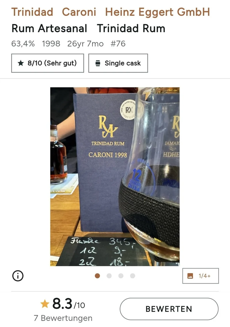 RA Trinidad Caroni 1998 HTR 2024 0,5l 63,4% vol. Rum Artesanal #76