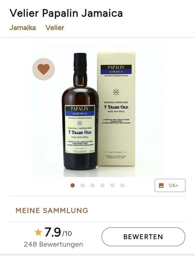 X Velier Papalin Jamaica 7y Rum 0,7l 47 % blau