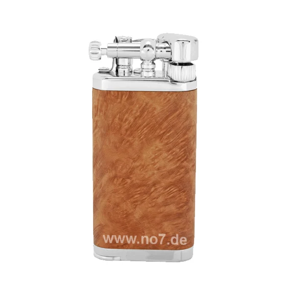 IM CORONA Pfeifenfeuerzeug Old Boy Bruyere hell versilbert