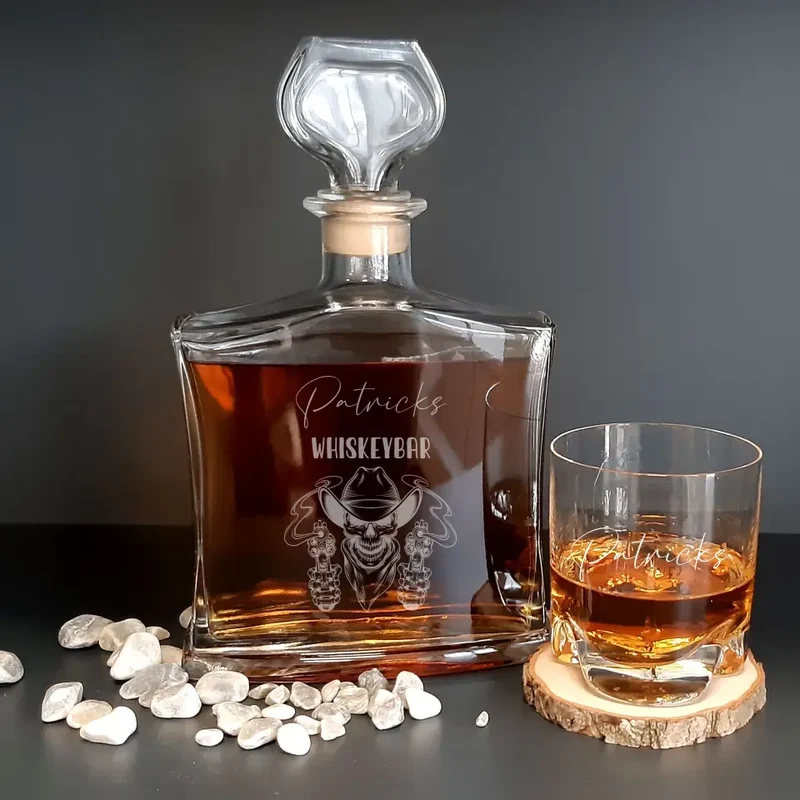 Individuell bedrucktes Whisky Geschenkset mit Wunschtext