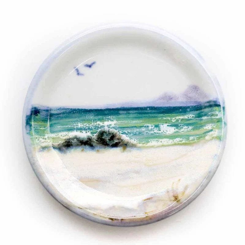 Highland Stoneware Keramik Untersetzer Schottische Meereslandschaft
