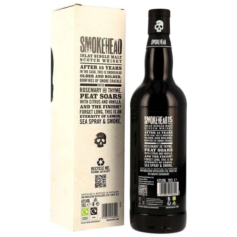 SMOKEHEAD - 15 Jahre Islay Single Malt Scotch Whisky - 43% Vol.