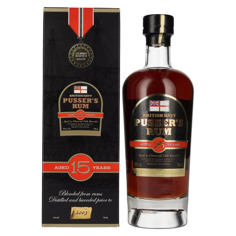 Pusser's 15 Years Old Rum 40% Vol. 0,7l in Geschenkbox