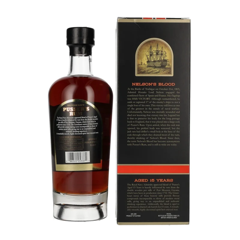 Pusser's 15 Years Old Rum 40% Vol. 0,7l in Geschenkbox