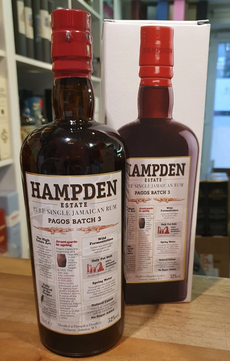 Hampden Estate Pagos 2024 B3 Sherry butt Single Jamaica Rum 52%vol. 0,7l Jamaika rote Kapsel