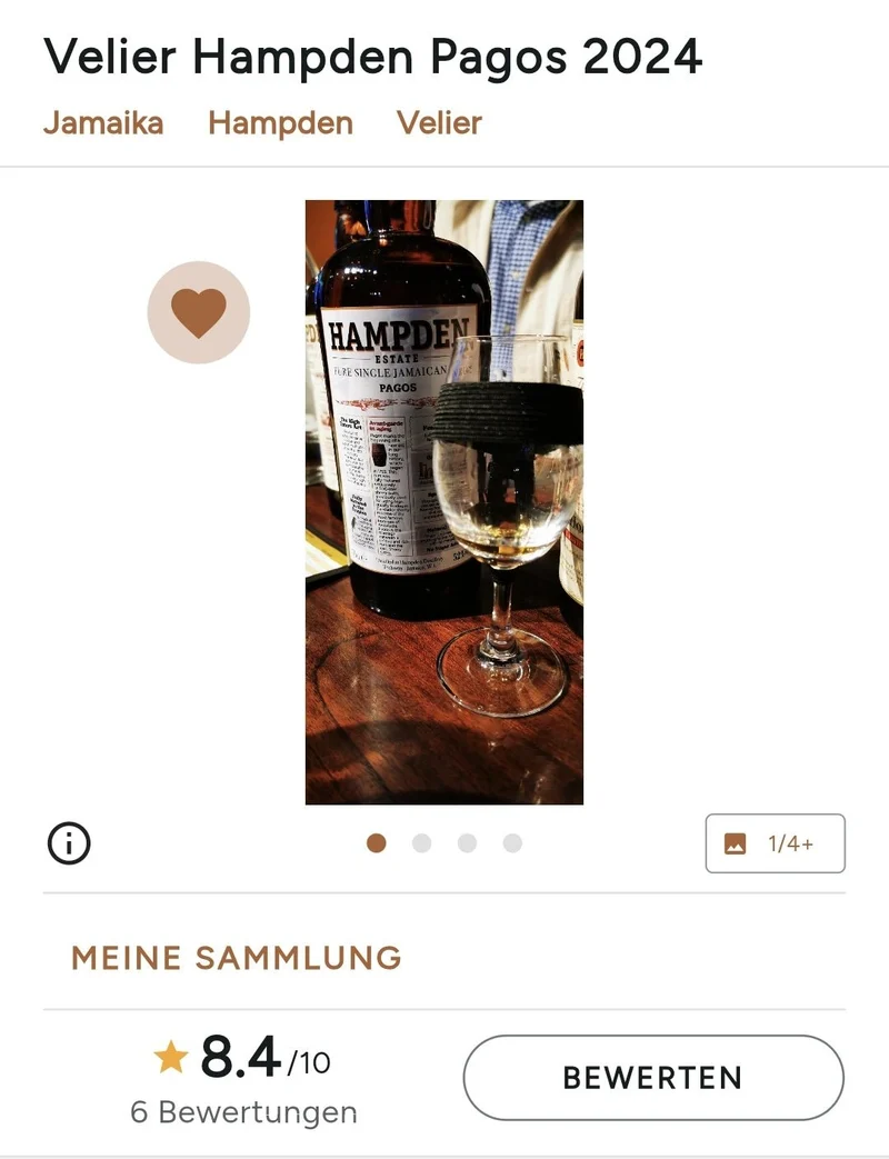 Hampden Estate Pagos 2024 B3 Sherry butt Single Jamaica Rum 52%vol. 0,7l Jamaika rote Kapsel