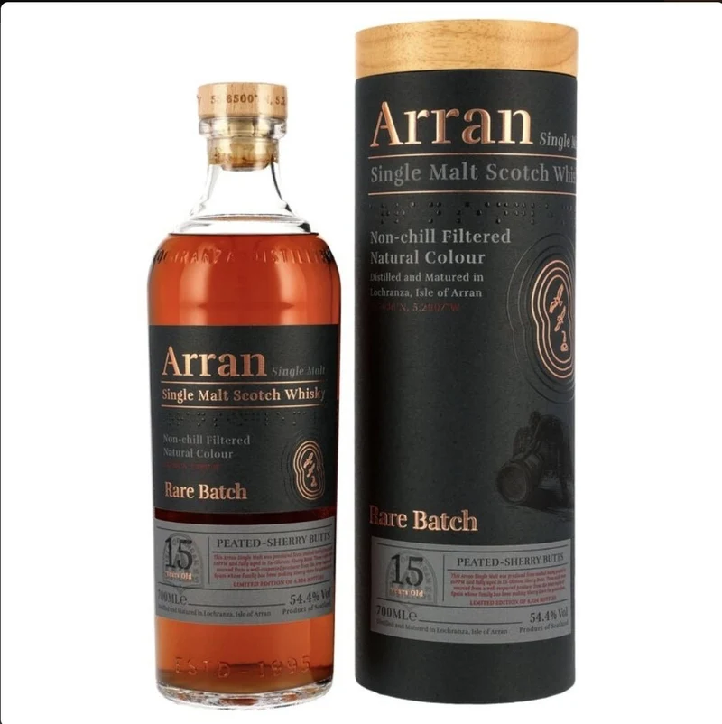Arran 15 y Rare Batch peated Oloroso sherry butt cask 0,7l 54,4% vol. single malt Whisky