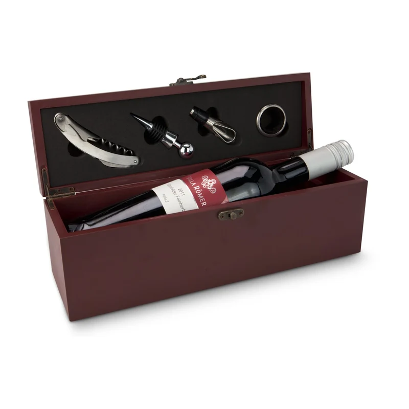 Weinaccessoire-Kiste – Getränke-Geschenkset
