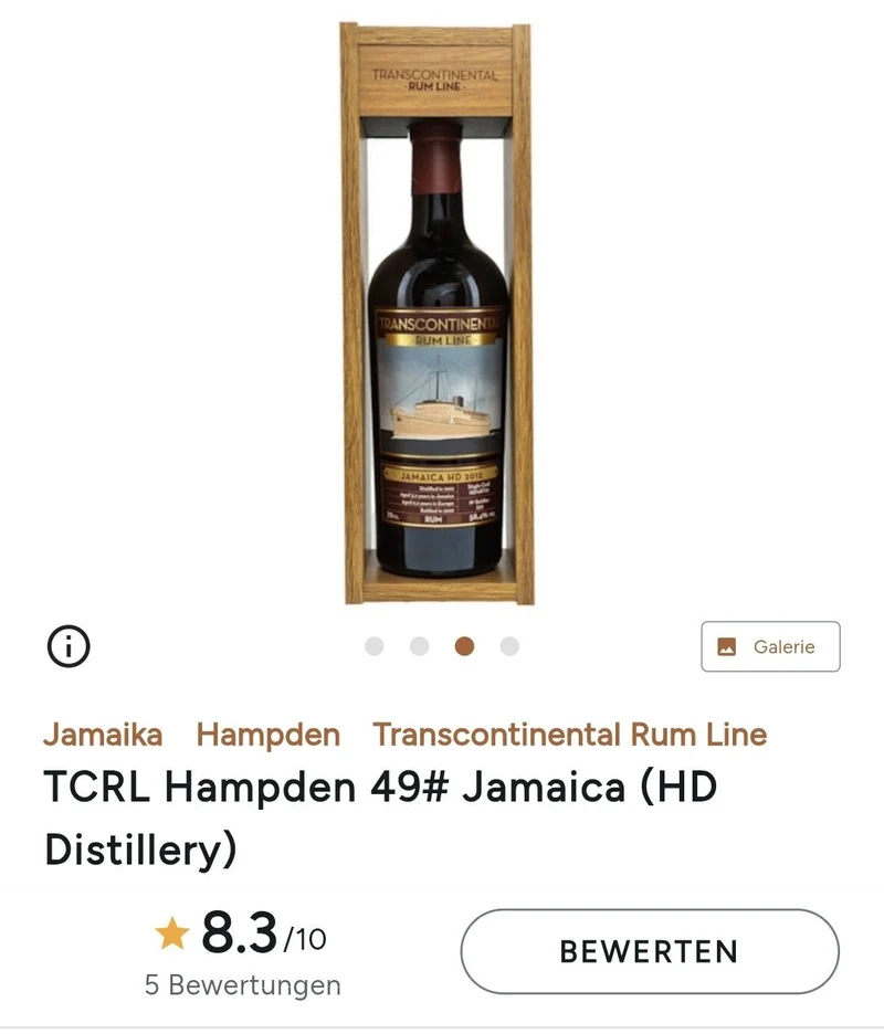 X Hampden 2012 2024 Single cask Transcontinental Rum Line 12Y Jamaica 0,7l 55,9 % TCRL