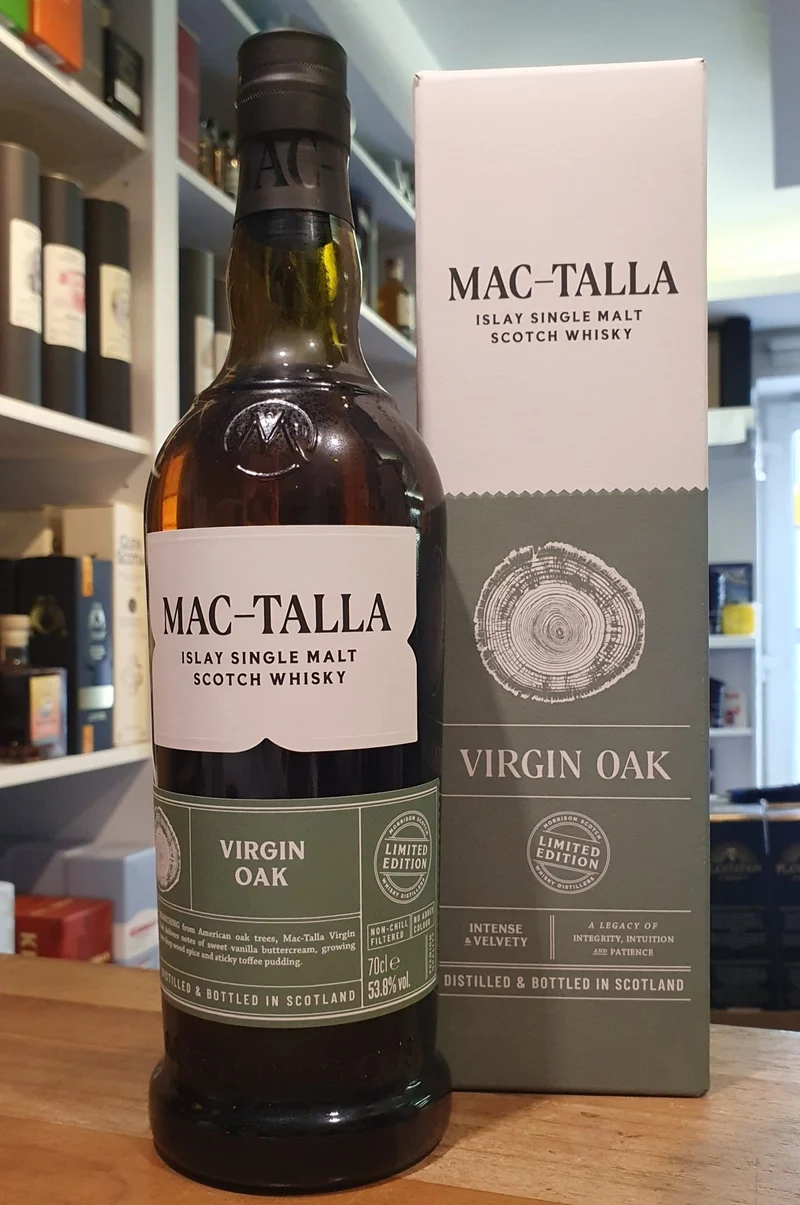 Mac-Talla Virgin oak cask limited edition cask strength Whisky Islay single malt 0,7l 53,8 % vol. mit GP Morrison