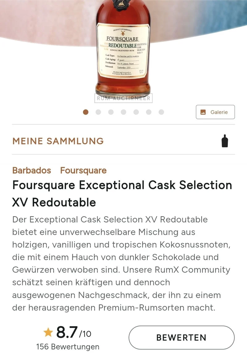 Foursquare Redoutable 2006 #9 Barbados 61% vol. 0,7l ecs Rum