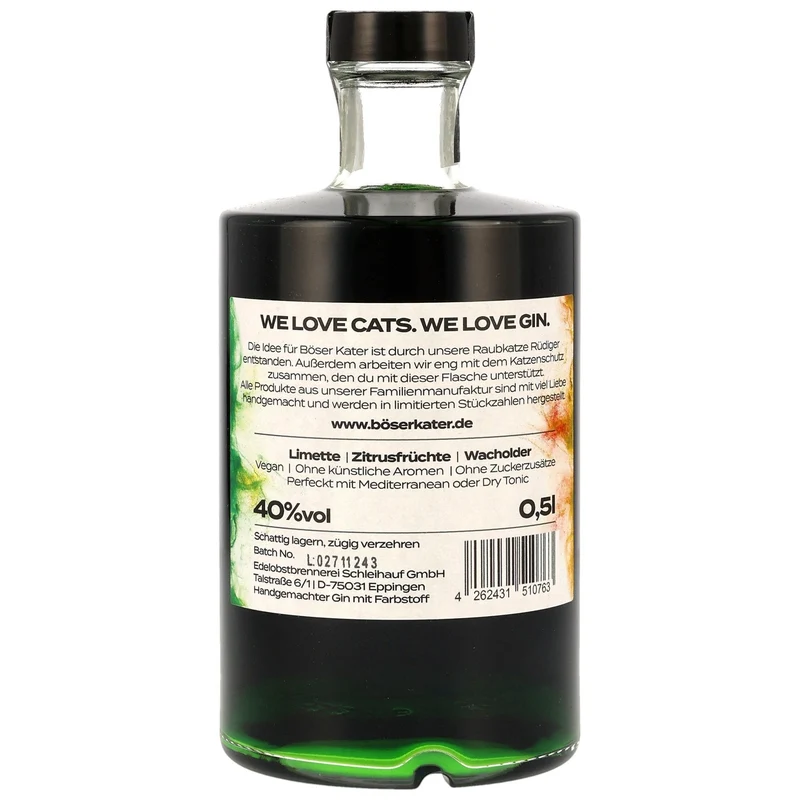 BÖSER KATER - Magic Green Gin (Farbwechsel) - 40% Vol.