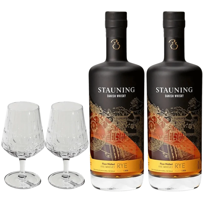 2x Stauning Rye + 2x The Bullet Whiskygläser
