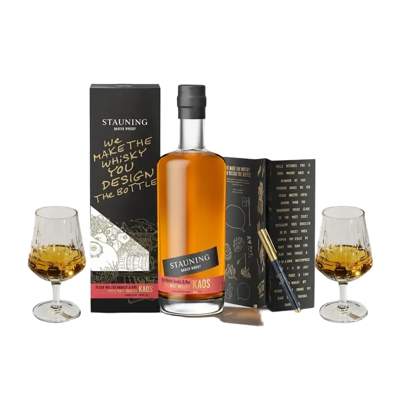 Stauning Kaos Design Your Edition + 2 stk. The Bullet Whisky Glass