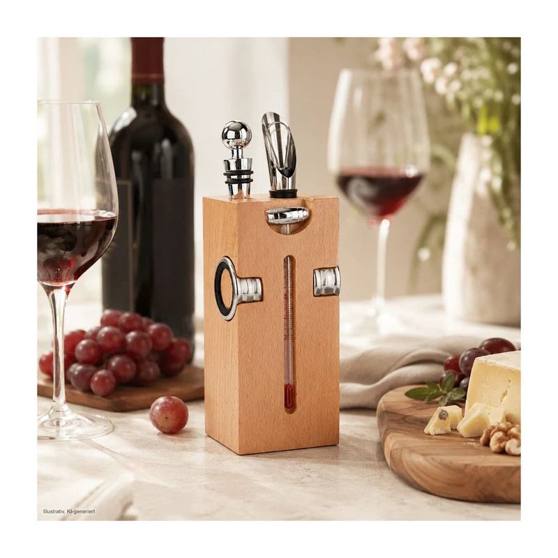 Buche-Block mit Wein – Getränke-Geschenkset