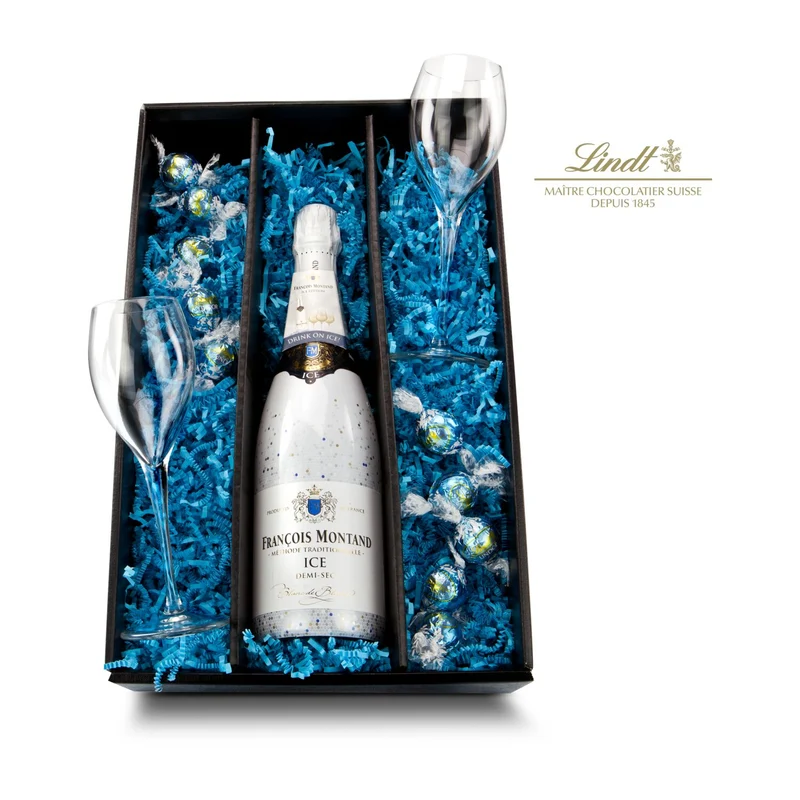 Francois Montand Ice – Sekt-Geschenkset mit Lindt-Kugeln