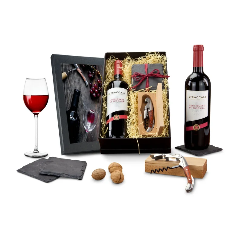 Wein-Freu(n)de – Geschenkset mit Rotwein & Sommeliermesser