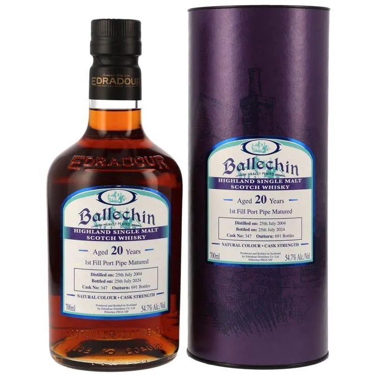 X Ballechin 2004 Port Pipe 20y cask strength 0,7l Fl 54,7%vol. Highland whisky