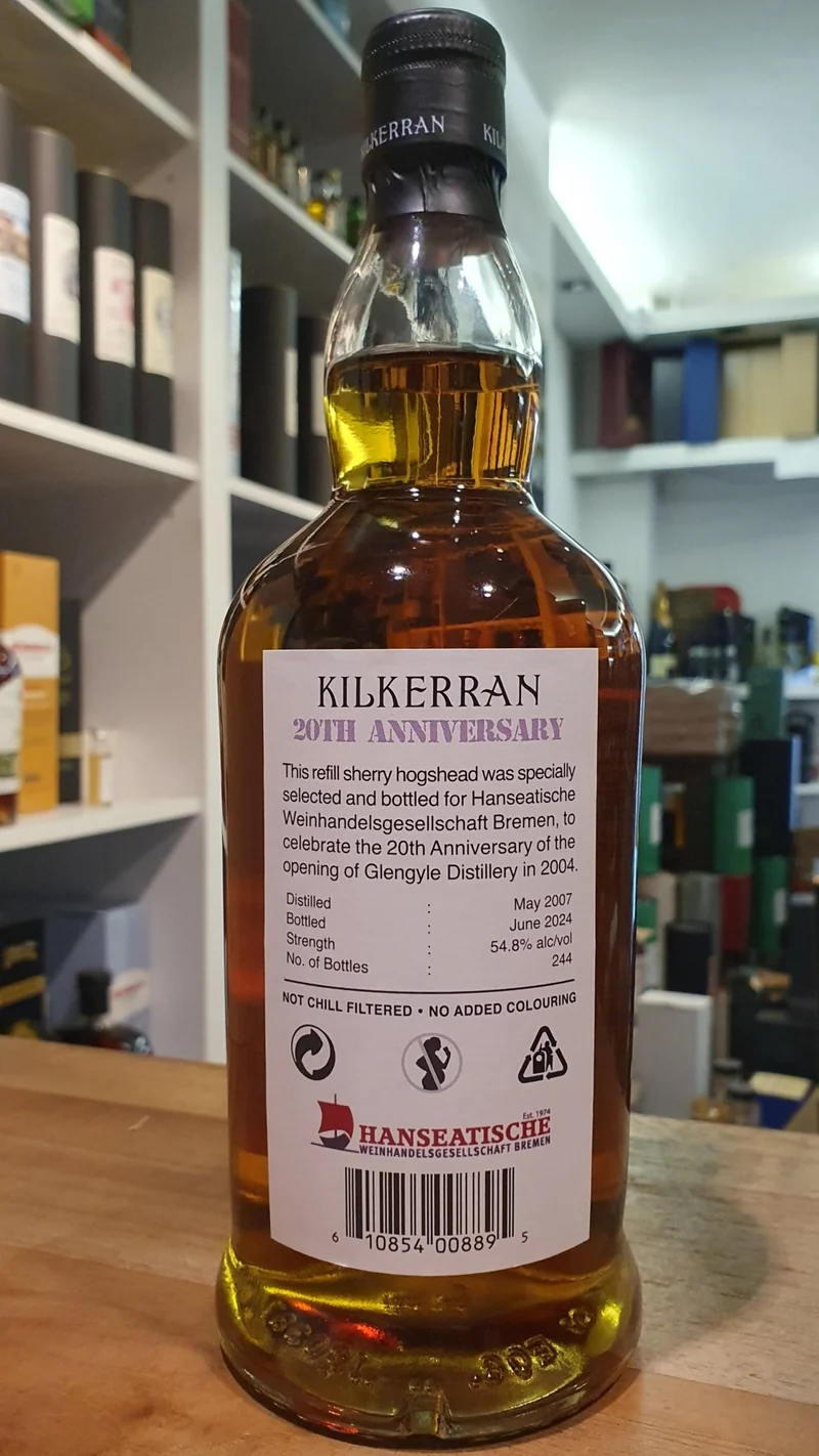 X Kilkerran Single cask 17y 2007 2024 whisky o.Dose 0,7l 54,8%vol. Campbeltown