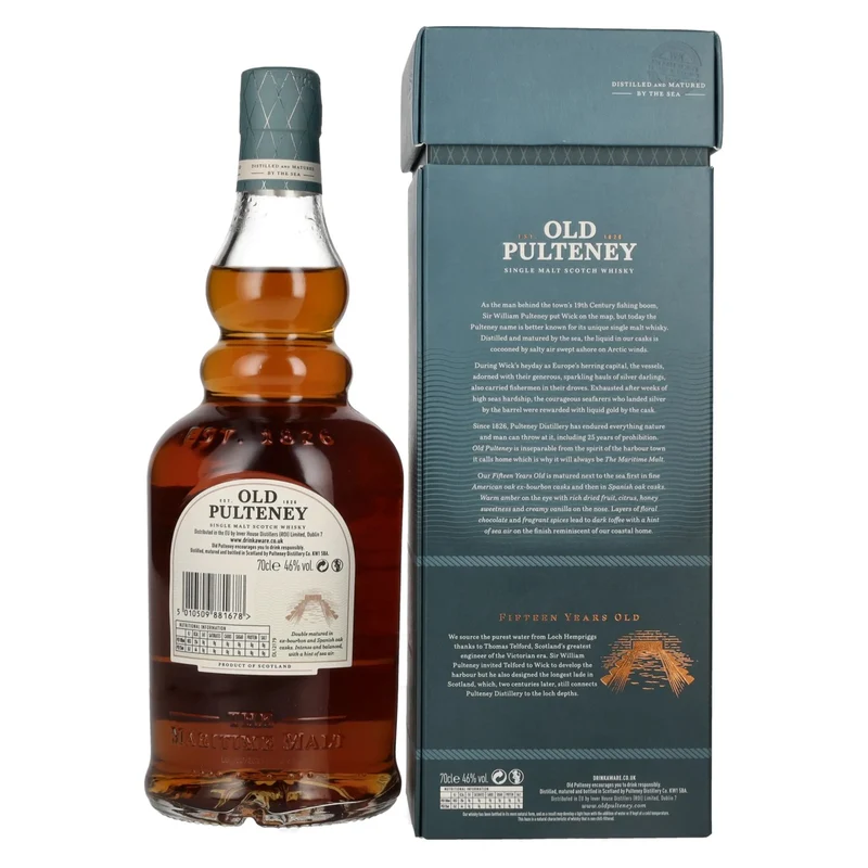 Old Pulteney 15 Years Old Single Malt Scotch Whisky 46% Vol. 0,7l in Geschenkbox